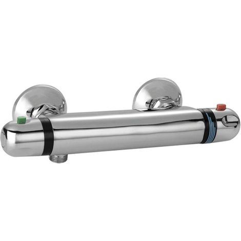 Go by Van Marcke Isiflow Mitigeur Douche Thermostatique - économie d'eau - entraxe 15cm - blocage de sécurité - disques en céramique - rosaces - (1/2)
