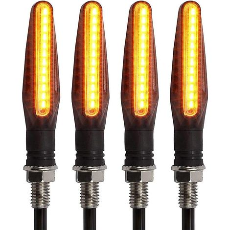 indicadores de señal de giro para motocicleta, 12 LED, luz ámbar intermitente, indicadores de motocicleta impermeables. (1/5)