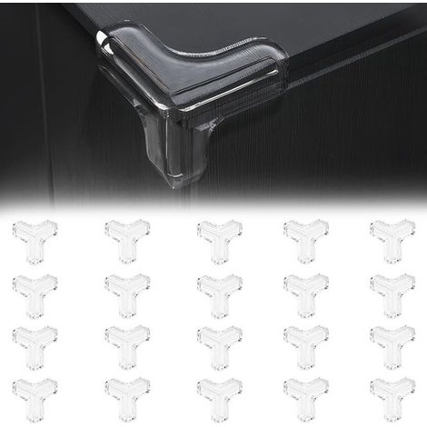 20 protectores de esquinas transparentes para niños, con bordes de seguridad de silicona suave. (1/5)