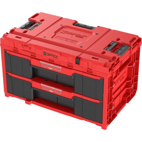Qbrick System ONE Drawer 2 Toolbox 2.0 RED Ultra HD Cassetta degli attrezzi personalizzata 587 x 380 x 340 mm 29 L con due cassetti