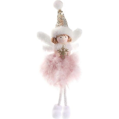 décoration de poupée ange de Noël, ornement créatif en plumes pour poupée, décoration de Noël (1/5)