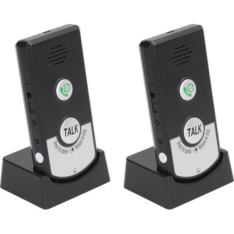 Sonnette vidéo sans fil avec interphone bidirectionnel pour personnes âgées, soignants et handicapés - Noir (1/5)