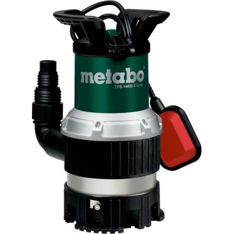 Metabo – Pompe submersible combinée TPS 14000 S – Débit 14000 l/h – Hauteur de refoulement 8.5 m – Pour eau claire et sale – Interrupteur à flotteur (1/10)