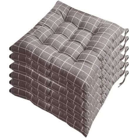 Set mit 6 Stuhlkissen 40x40 cm – Füllung: 100 % Polyester – Bezug: 50 % Polyester, 50 % Baumwolle – Maschinenwaschbar bei 30°C (1/5)
