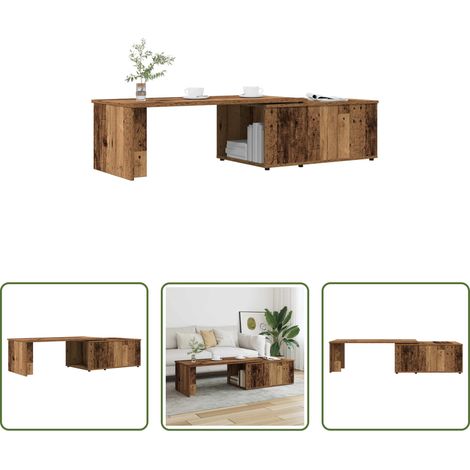 Couchtisch - Couchtisch Altholz-Optik 150x50x35 cm Holzwerkstoff (1/5)
