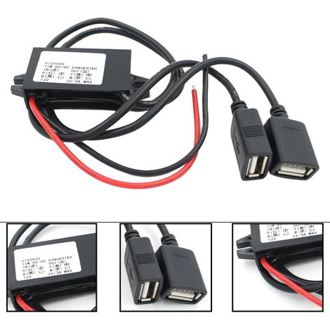 12V auf 5V 3A Adapter, Dual-USB-Anschluss-Abwärtsspannungsregler für das Auto, 15W Autoladegerät (1/4)