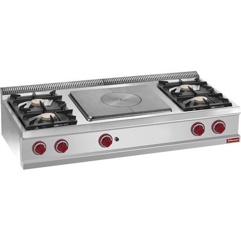 Cuisinière 4 feux vifs - plaque centrale gaz - Diamond (1/4)
