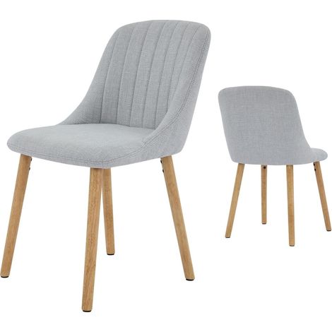 Lunsy – Lot de 2 chaises de salle à manger – Pieds en bois de caoutchouc – Coussin en cuir artificiel – 48 x 43 x 81 cm – Confort ergonomique (1/5)