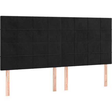 Maison Exclusive - Cabecero Terciopelo Negro 180x5x118/128 cm
