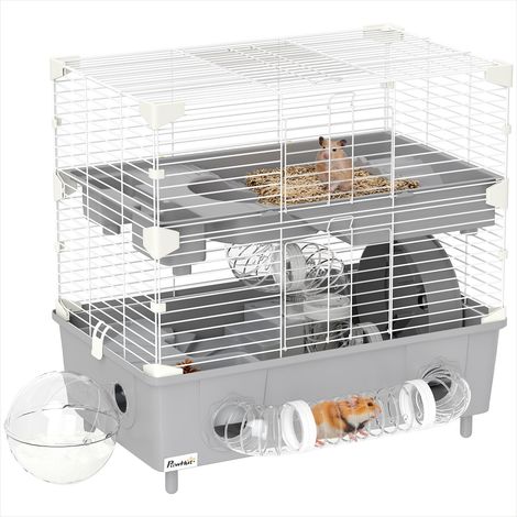 Cage pour rongeur Cage pour hamster 2 étages avec accessoires (1/5)
