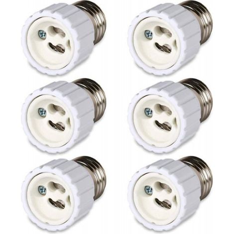 Lot de 6 convertisseurs de douille à baïonnette E27 vers douille GU10, 220 à 240 V [Classe énergétique A] (1/3)