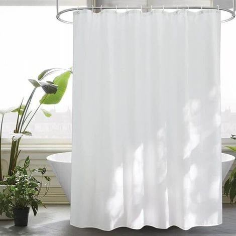 Rideau De Douche - 180 X 200 Cm - Peva Impermeable Anti-moisissure - Ourlet Leste - Anneaux Inoxydables - 1 Piece (1/5)