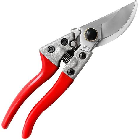Sécateur, lames en acier inoxydable antirouille pour travaux de jardinage intensifs, meilleur sécateur manuel, outils de jardinage ergonomiques (rouge) (1/5)