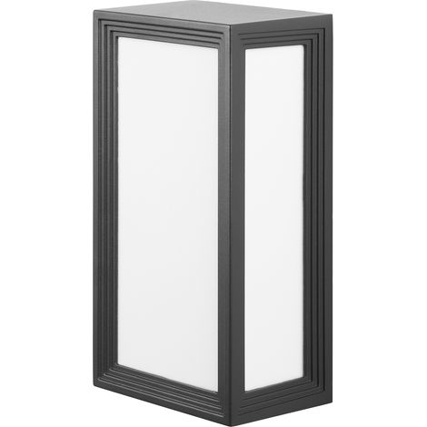Forlight Thomas - Aplique de Pared Exterior para Bombilla E27 de 23W. Diámetro 22cm. Estructura de Aluminio. Uso Exterior IP44. Color Gris