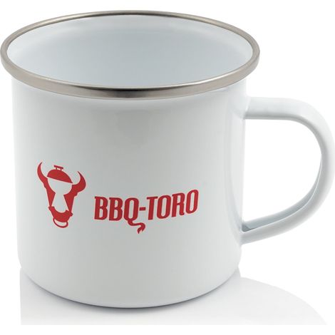 BBQ-Toro Tasse émaillée  350 ml  Mug de camping avec bord en acier inoxydable (1/4)