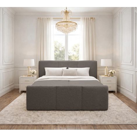AX LIVING Boxspringbett 180x200 Braun Ankarra Bett mit Stauraum