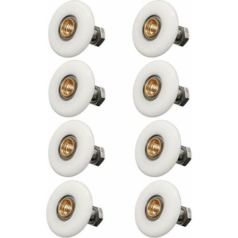 Ulisem 8 Rulli per porta doccia da 19 mm - Ruote di ricambio per porte doccia scorrevoli - Con viti