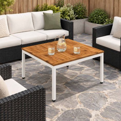 vidaXL Coffee Table Natural and White 80 x 80.5 x 45 cm (1/5)