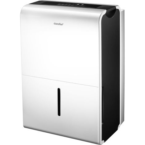 Deshumidificador portátil de 50 l/día con depósito de 6 l y temporizador.