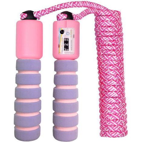 Corde à Sauter - Réglable 280 cm - Fonction Compteur Automatique - Coton Élastique - Pour Enfants et Adultes - 1 Pièce (1/5)