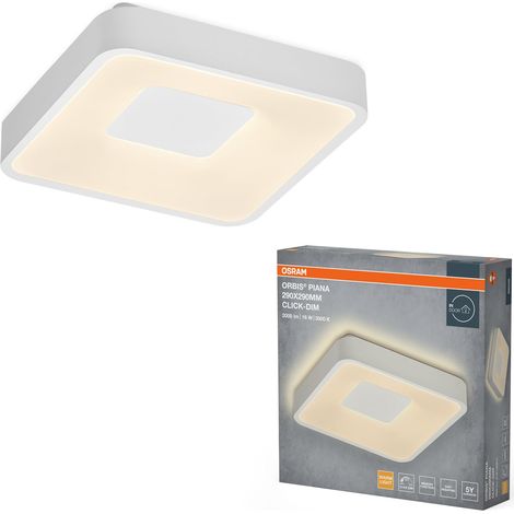 Plafonnier LED 290mm, 16W, 3000K blanc chaud, Click-DIM, Blanc, Métal, IP20 (1/3)