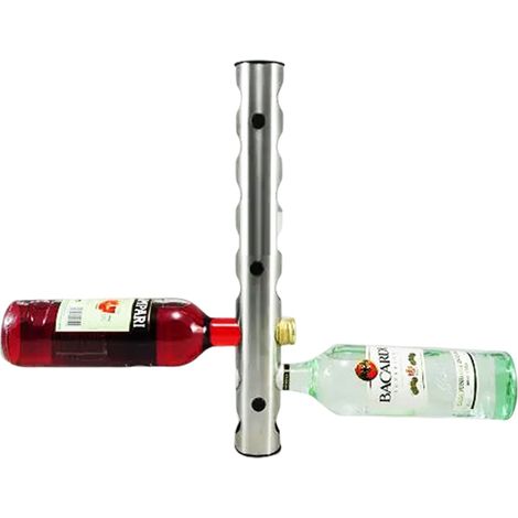 Porte-bouteilles Mural - Acier Inoxydable - 42 cm - Pour 8 Bouteilles de Vin - Cuisine Bar Salon