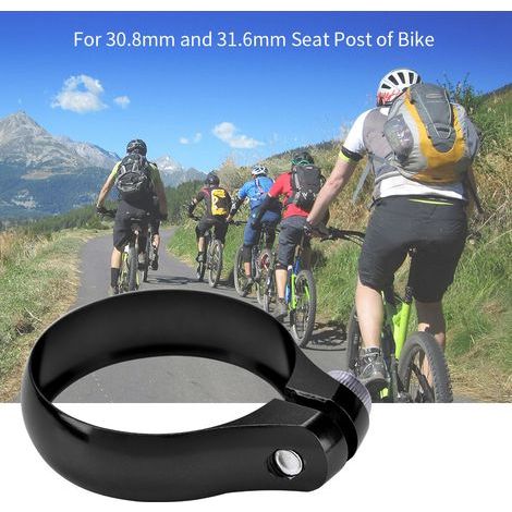 Collier de serrage de tige de selle ultraléger en alliage d'aluminium 34,9 mm pour VTT et vélo de route (noir) (1/5)