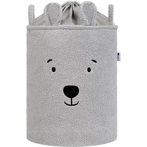 Panier à jouets ours en peluche gris XL
