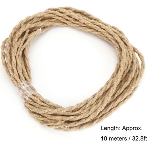 Cordon électrique vintage en chanvre torsadé, 10 mètres, accessoires de bricolage pour lustre. (1/5)