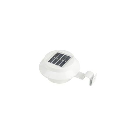 Lot de 3 lampes solaires pour gouttières, lumière chaude, support réglable, blanc – (1/5)