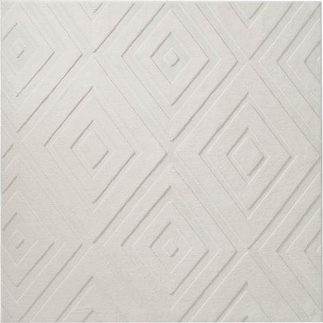 Alfombra cuadrada decorativa de jacquard 160 cm blanco crema Borah (1/5)