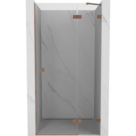 Mexen Lunar Duschfaltüren rechts 85 cm, transparent, gebürstetes Kupfer - 834-085-000-65-00-P (1/5)