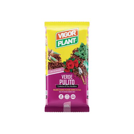 15 SACCHI VIGORPLANT CORTECCIA DI PINO MARITTIMO 25-40 mm VERDE PULITO DA 60LT