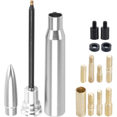 Car customization roof antenna, telescopic bullet antenna, 5.5-inch, eight screws - silver (1/4)
