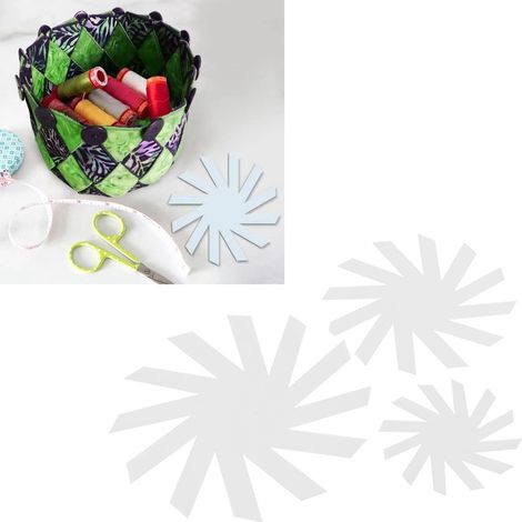 Spiralgeflochtene Korbschneidvorlage, ManoMano, 8 Zoll, 12 Zoll, 15 Zoll, 3er-Set PET-Schablonen zum Nähen von Aufbewahrungskörben (1/5)