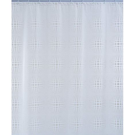 Shark 010/233101 Tenda Doccia, Vinile, 180 cm x Altezza 200 cm, Trasparente/Bianco