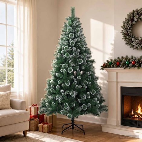 vidaXL Albero di Natale artificiale 180 cm PVC e Metallo Verde (1/5)