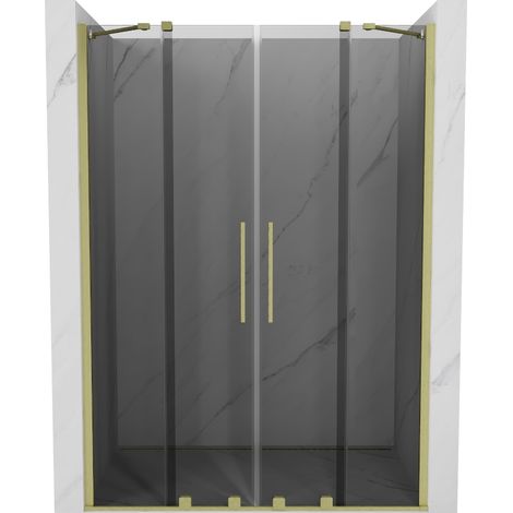 Mexen Velar Duo porte de douche coulissante 160 cm, graphite, or brossé - 871-160-000-42-55 (1/5)