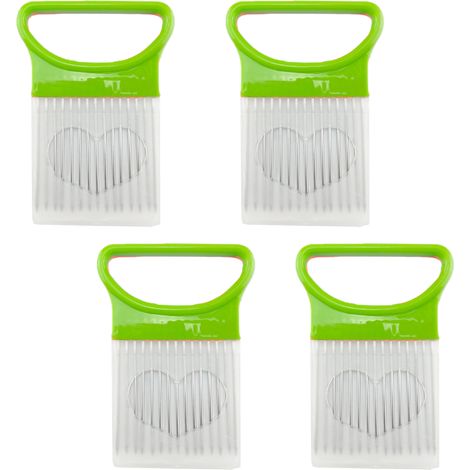 Support Pour Oignon - En Acier Inoxydable Et Plastique - Coupe-Légumes Polyvalent Pour Tomates Pommes De Terre Concombres - 4 Pièces (1/5)