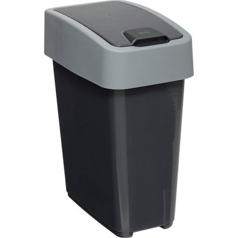Papelera de plástico gris de 2 vías 10l - 5five
