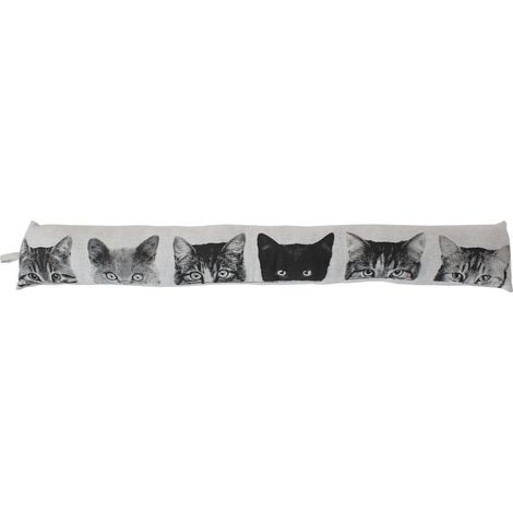 Boudin de porte aspect chambray Noir 90x150 cm (1/2)
