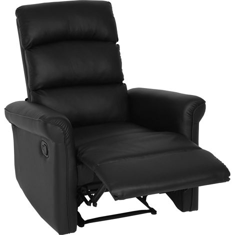 Poltrona relax reclinabile HHG-225 ecopelle 104x84x90cm nero