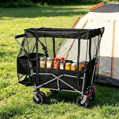 Fliegengitter Moskitonetz Bollerwagen, Moskitonetz Abdeckung Bollerwagen, Sonnenschutz Fliegennetz Bollerwagen, Insektenschutz für Transportwagen faltbar, für Picknick, Camping, Wagon, Kinderwagen (1/5)