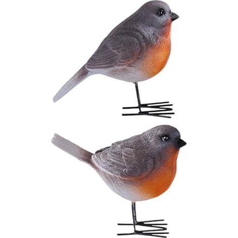 Vogelfiguren Robin Bird Sculpture Set von 2 Dekorative