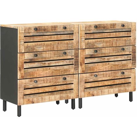 Storage Cabinets 2 pcs 120 x 33 x 75 cm Solid Mango Wood vidaXL (1/5)