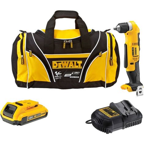 Dewalt DCD740D1 18v XR 2 Speed Right Angle Drill Li-Ion + 1x2.0ah, Charger + Bag (1/4)
