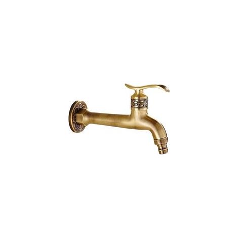 1 pcs Longue Robinet De Laiton Antique Robinet Froid Robinet De Salle De Bain Vadrouille Piscine Machine à Laver Jardin Décoration Jardin Robinet De Tuyau De Jardin (1/4)