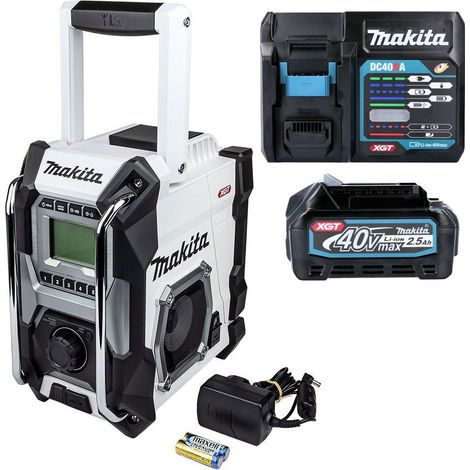 Makita Job Site Radio MR001GZ01 White 40v Digital Display + Battery + Charger (1/5)