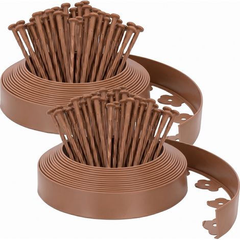 Velway Borde Jardín Plástico Flexible Marrón 20 m x 5 cm (1/5)