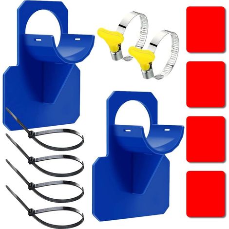 Support de tuyau de piscine en plastique, lot de 2 pièces, bleu. Empêche le tuyau de tomber. Accessoire de jardin pour tuyaux de piscine d’un diamètre inférieur à 38 mm. (1/5)
